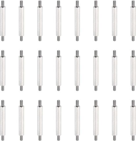 meccanixity 24 pcs الفولاذ المقاوم للصدأ مقاوم للصدأ مزدوج الجوز ، m3x42mm ذكر لذب in Saudi Arabia