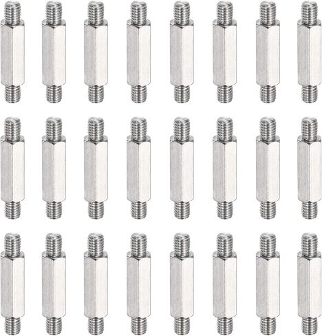 MECCANIXITY 24 Pcs Stainless Steel Double Ended Stud Nut, M5x30mm Male to Male Double End Threaded Stud for Hex Head Double End Studs Rods Right Left Hand Thread Screws in Saudi Arabia