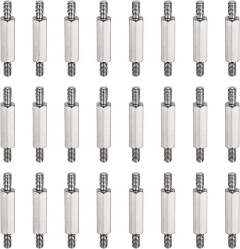 meccanixity 24 pcs الفولاذ المقاوم للصدأ مقاوم للصدأ مزدوج الجوز ، m3x28mm ذكر لذب in Saudi Arabia