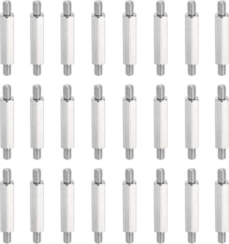 MECCANIXITY 24 Pcs Stainless Steel Double Ended Stud Nut, M4x37mm Male to Male Double End Threaded Stud for Hex Head Double End Studs Rods Right Left Hand Thread Screws in Saudi Arabia