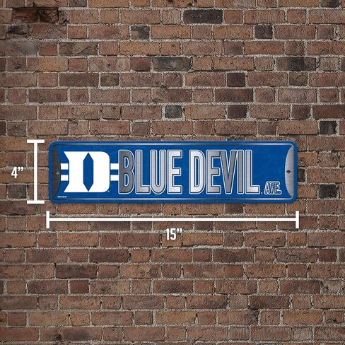 Rico Industries ، NCAA Duke Blue Devils Standard Metal Street Sign 4 "× 15" ديكور المنزل - غرفة نوم - مكتب - كهف مان in Saudi Arabia