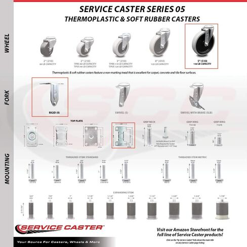 العلامة التجارية Service Caster - متوافقة مع/استبدال - عربات - Rubbermaid - 4400 Series 4500 Series in Kuwait