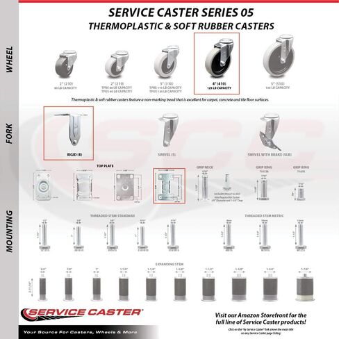 Service Caster Brand – Compatible with/Replacement for – Carts – Rubbermaid – 4400 Series 4500 Series in Saudi Arabia