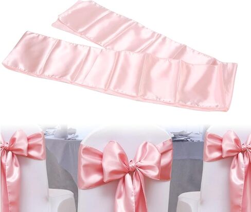 12Pcs Silky Chair Bow Ties, Easy to Care Smooth and Lustrous Fabric Multi Purpose Use Sashes Bows for Satin Chairs Cover Accessories in Saudi Arabia