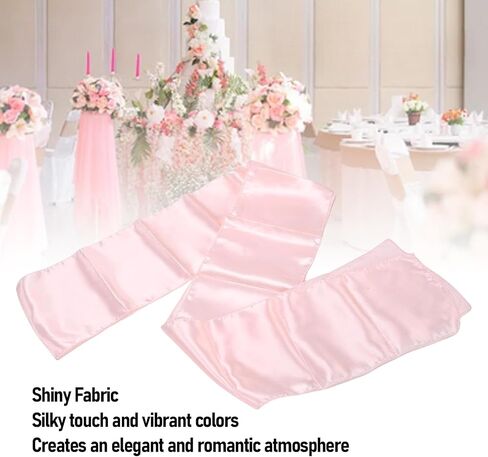 12Pcs Silky Chair Bow Ties, Easy to Care Smooth and Lustrous Fabric Multi Purpose Use Sashes Bows for Satin Chairs Cover Accessories in Saudi Arabia
