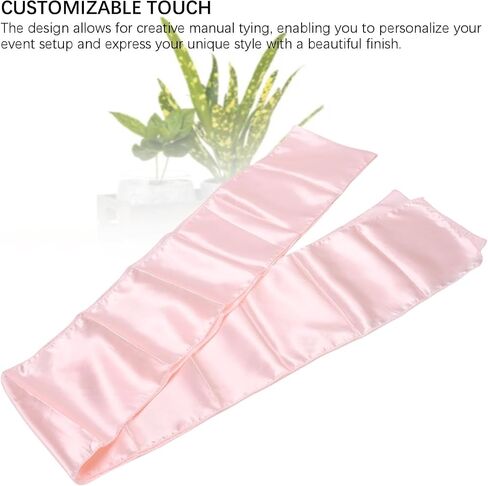 12Pcs Silky Chair Bow Ties, Easy to Care Smooth and Lustrous Fabric Multi Purpose Use Sashes Bows for Satin Chairs Cover Accessories in Saudi Arabia