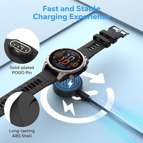 محول شاحن Moko USB C لـ Garmin Fenix ​​8/7/7 Pro/7S/7x/7x Pro/6/6x/6S/5/5 Plus/5x/5x Plus/5S/Forerunner 970/965/945/غريزة ، قم بمحطة كابل شحن النوع C ، الأسود in Saudi Arabia