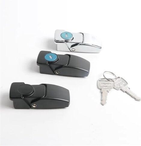 DK604 Hidden Cabinet Buckle Lock with Key Or No Zinc Alloy Black Chrom Finish 1Pcs(DSK 1) in Saudi Arabia
