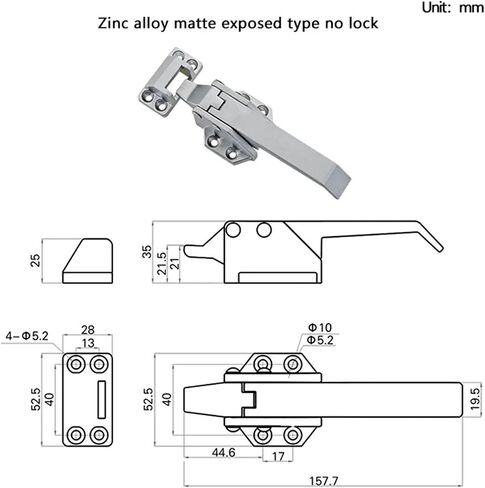 Zinc Alloy Vacuum Tight Closing Handle for Refrigerated Garage Door Hinge for Refrigerated Storage Industry Heavy Hinge 1Pcs(Exposed no Lock) in Saudi Arabia