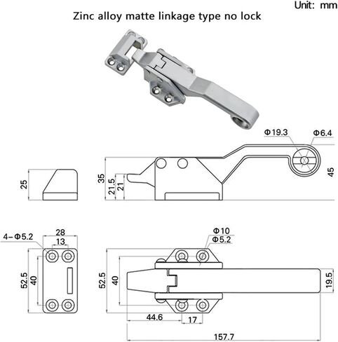Zinc Alloy Vacuum Tight Closing Handle for Refrigerated Garage Door Hinge for Refrigerated Storage Industry Heavy Hinge 1Pcs(Exposed no Lock) in Saudi Arabia