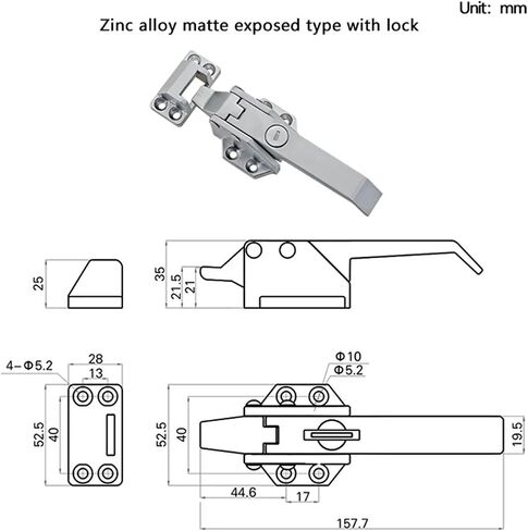 Zinc Alloy Vacuum Tight Closing Handle for Refrigerated Garage Door Hinge for Refrigerated Storage Industry Heavy Hinge 1Pcs(Exposed no Lock) in Saudi Arabia