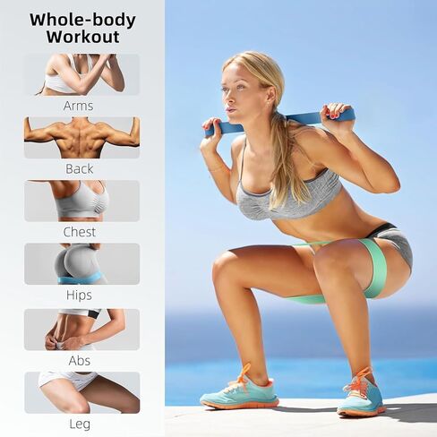Resistance Bands for Working Out Set of 5, Elastic Exercice Loop Bands for Physical Therapy, Yoga Starter Set of Stretch Bands for Booty Legs, Pilates Flexbands for Men and Women with Carrying Bag in Saudi Arabia