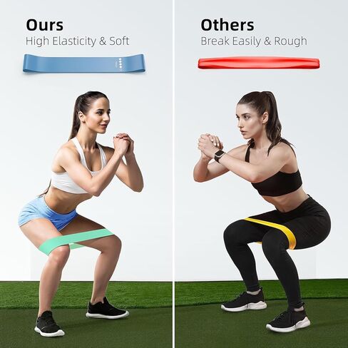 Resistance Bands for Working Out Set of 5, Elastic Exercice Loop Bands for Physical Therapy, Yoga Starter Set of Stretch Bands for Booty Legs, Pilates Flexbands for Men and Women with Carrying Bag in Saudi Arabia