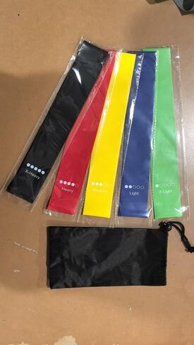 Resistance Bands for Working Out Set of 5, Elastic Exercice Loop Bands for Physical Therapy, Yoga Starter Set of Stretch Bands for Booty Legs, Pilates Flexbands for Men and Women with Carrying Bag in Saudi Arabia