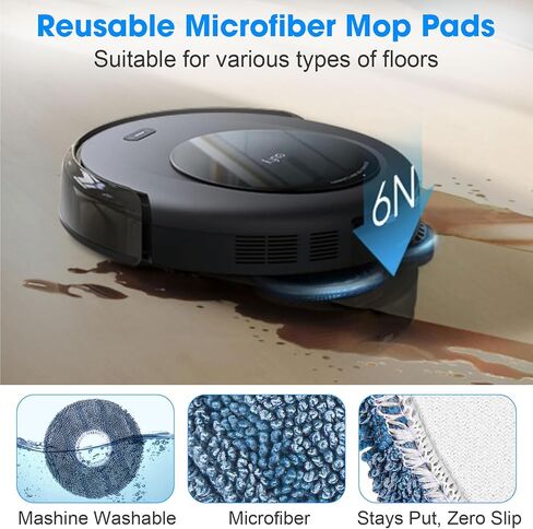 مجموعة إكسسوارات استبدال 21 حزمة لـ Eufy X10 Pro Omni Robot Cleaner تشمل الفرش الرئيسية والمرشحات وأكياس الغبار ومنصات الممسحة والفرش الجانبية وأداة التنظيف والبراغي in Kuwait
