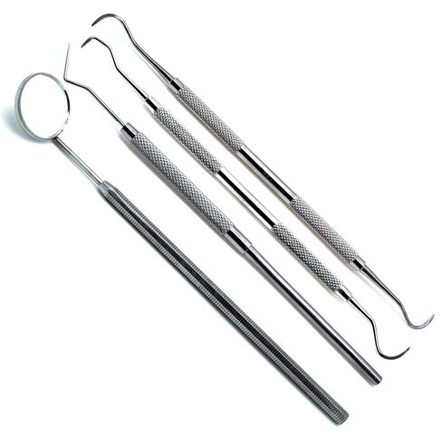 مجموعة الفحص الأسنان من 4 ، منجل Scaler ، Jaquette Scaler ، Explorer 9 ، مرآة الأدوات المتميزة لتنظيف الأسنان in Kuwait