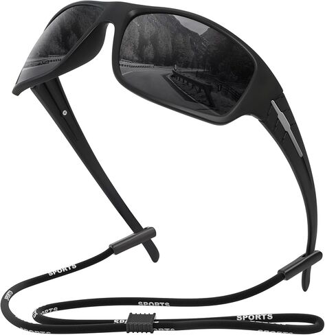 XVXV Polarized Sports Sunglasses for Men - UV Protection Wrap Around Sun Glasses for Running Fishing in Kuwait