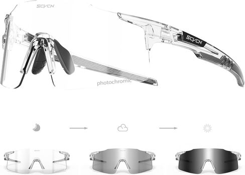 SCVCN Photochromic Cycling Glasses Sports Sunglasses Men Women Clear Bicycle MTB UV400 Protection TR90 Frame Bike in Kuwait