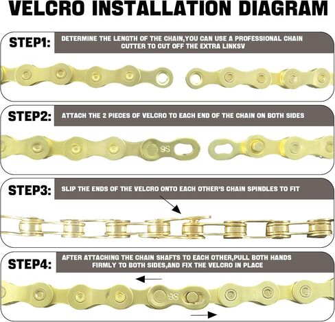 6/7/8/9/10/11/12 Speed Bike Chain – High-Strength, Durable & Smooth-Shifting for Road/Mountain Bikes (Gold-9-Speed) in Kuwait