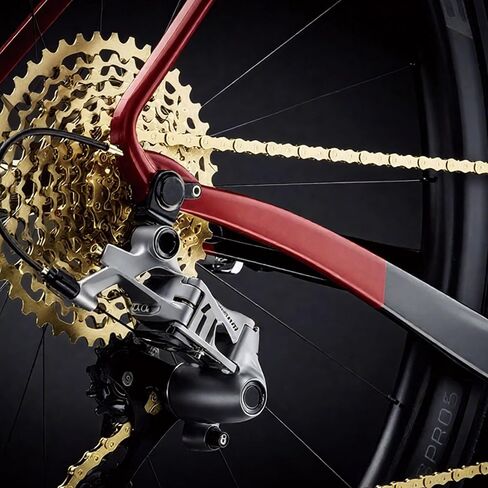 6/7/8/9/10/11/12 Speed Bike Chain – High-Strength, Durable & Smooth-Shifting for Road/Mountain Bikes (Gold-9-Speed) in Kuwait