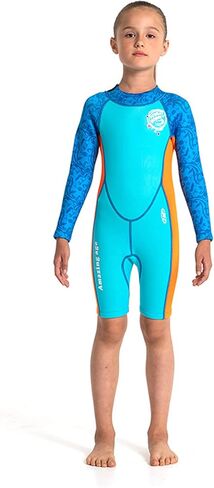 Xinni 2.5mm النيوبرين الأكمام طويلة الأكمام للأطفال البارد الماء البارد الشباب الحرارية الكاملة ملابس السباحة الفتيات السباحة الغط in Kuwait