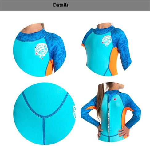 Xinni 2.5mm النيوبرين الأكمام طويلة الأكمام للأطفال البارد الماء البارد الشباب الحرارية الكاملة ملابس السباحة الفتيات السباحة الغط in Kuwait