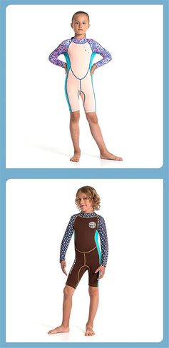 Xinni 2.5mm النيوبرين الأكمام طويلة الأكمام للأطفال البارد الماء البارد الشباب الحرارية الكاملة ملابس السباحة الفتيات السباحة الغط in Kuwait