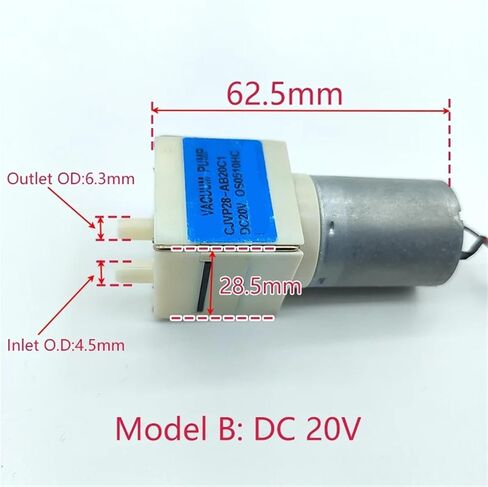 CJVP28 Small Vacuum Air Pump DC 12V/20V Diaphragm Self Priming Suction Pump Negative Pressure Pump DIY 1Pcs(Model B 20V) in Saudi Arabia