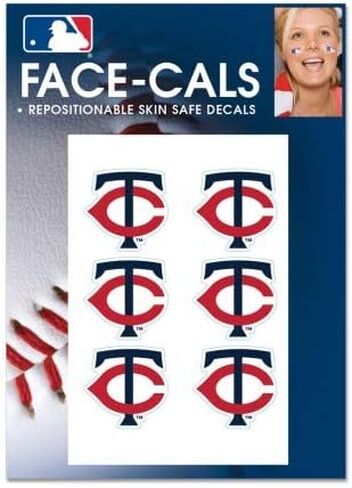 MLB Minnesota Twins Face Tattoos, Team Colors, One Size in Saudi Arabia