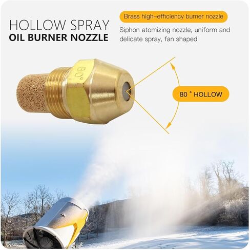 Upgraded New for Delavan .65GPH-80 Spray Nozzle, 80° Wide Spray Angle, 0.65 GPH Flow Rate, Low-Noise Combustion for Residential & Industrial Oil Burners in Kuwait