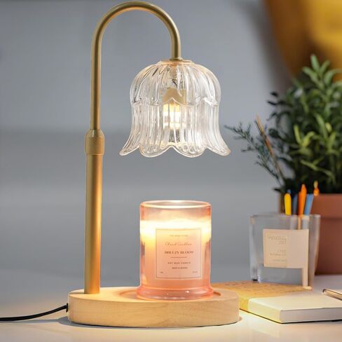 Candle Warmer Lamp with Timer: Adjustable Dimmable Height Adjustable - Flower Shape Wax Lamp Jar Candles No Flame Modern Home Decor Table Lights - Vintage Home Bedroom Decor in Kuwait