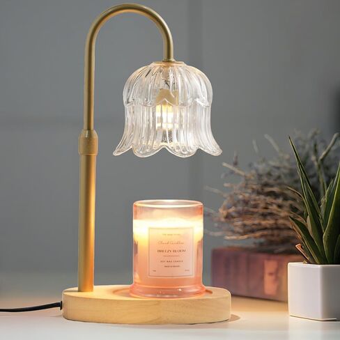 Candle Warmer Lamp with Timer: Adjustable Dimmable Height Adjustable - Flower Shape Wax Lamp Jar Candles No Flame Modern Home Decor Table Lights - Vintage Home Bedroom Decor in Kuwait