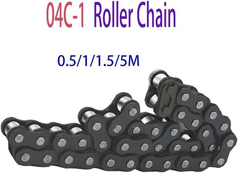 04C-1 سلسلة أسطوانة الصلب الكربونية/رابط الموصل الإرسال الصناعي سلسلة صف واحد الملعب 6.35 مم/مشبك كامل (2pcs ، مشبك كامل) in Kuwait