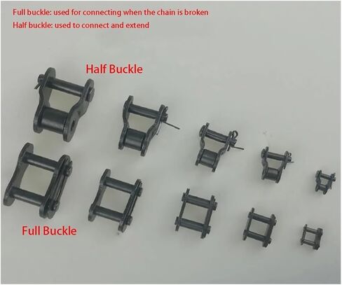 04C-1 سلسلة أسطوانة الصلب الكربونية/رابط الموصل الإرسال الصناعي سلسلة صف واحد الملعب 6.35 مم/مشبك كامل (2pcs ، مشبك كامل) in Kuwait