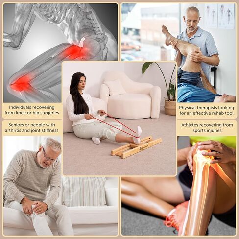 Knee & Hip Rehab Glider – Physiotherapy Equipment for Stroke Rehab, Recovery Aids, Slide Board for Post-Surgery & Injury – Lightweight Oak Design, Improves Mobility & Circulation in Saudi Arabia