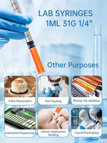 1ML/CC 31G 1/4 بوصة 6 مم معمل ، ملفوف بشكل فردي ، والاستخدام العلمي ، حزمة 20 in Kuwait