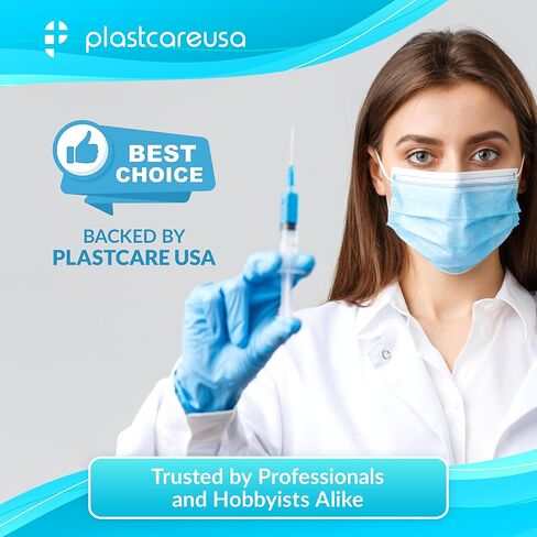 100 6ml Luer Lock Syringe without Needle, Disposable Luer Slip Tip Syringes - Non-Sterile, Latex-Free Plastic Dispenser by PlastCare USA in Kuwait