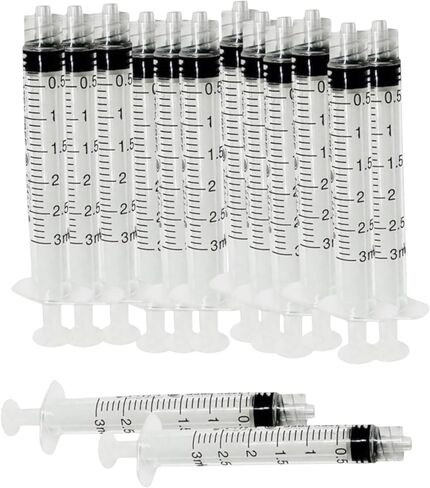 100PCS 3ml 3cc Syringe No Needle Plastic Syringe for Pets Oral, Refilling, Oil, Liquids Glue Applicator, Measuring, Without Cap in Saudi Arabia
