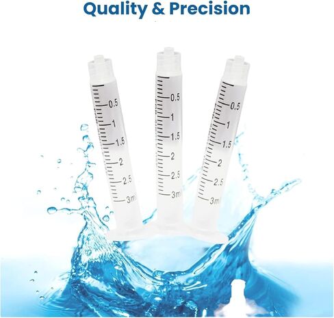 100PCS 3ml 3cc Syringe No Needle Plastic Syringe for Pets Oral, Refilling, Oil, Liquids Glue Applicator, Measuring, Without Cap in Saudi Arabia