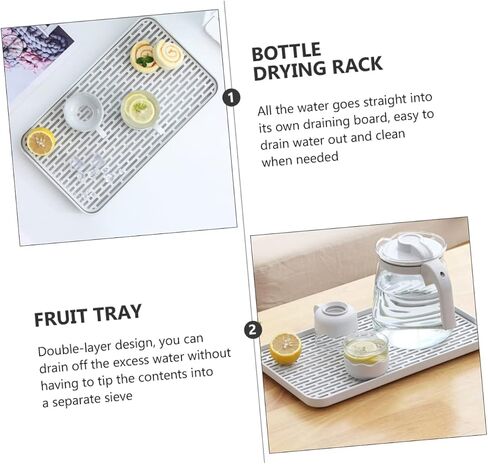 Cabilock Bathroom Tray Kitchen Countertop Organizer Decorative Bottle Drying Rack Leakproof Stabile Serving Dish in Saudi Arabia