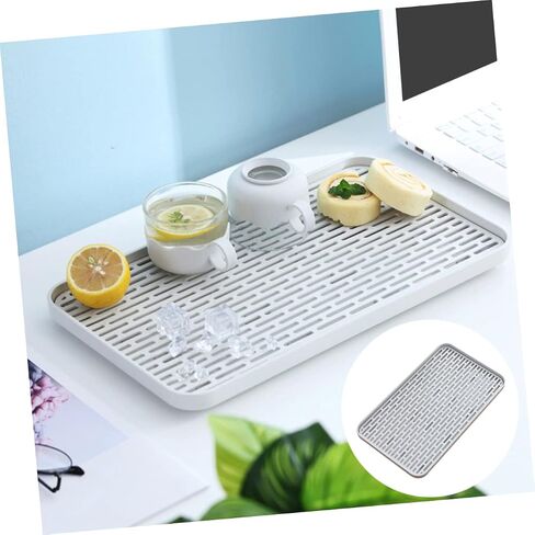 Cabilock Bathroom Tray Kitchen Countertop Organizer Decorative Bottle Drying Rack Leakproof Stabile Serving Dish in Saudi Arabia