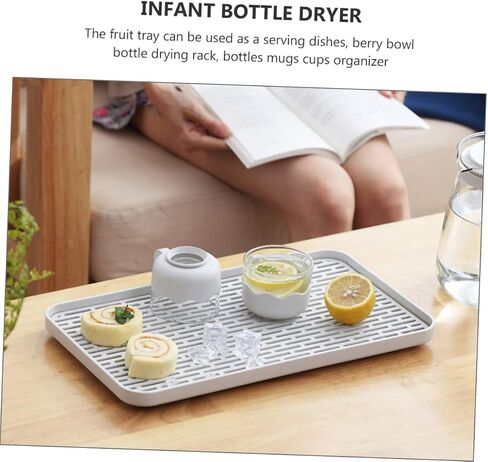 Cabilock Bathroom Tray Kitchen Countertop Organizer Decorative Bottle Drying Rack Leakproof Stabile Serving Dish in Saudi Arabia