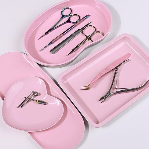 Stainless Steel Tray, Lrregular Tray, Nail Tool Dish, Trays for Jewelry, Makeup Cosmetic, Gadgets Set (Purple) in Saudi Arabia