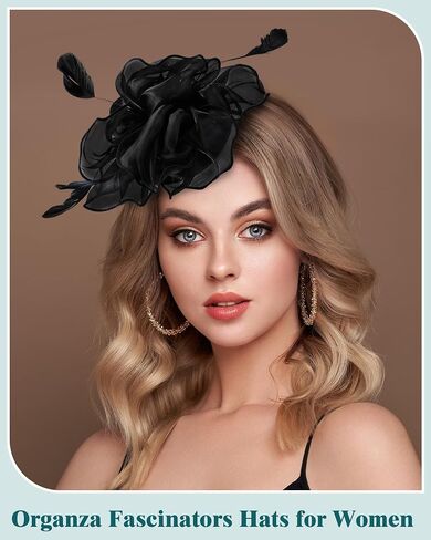 6 Pcs Fascinators Hat Tea Party Headwear Ribbons Feathers Women Hat Flower Mesh Headband Wedding Flower Hair Clip for Party Wedding Carnival in Saudi Arabia