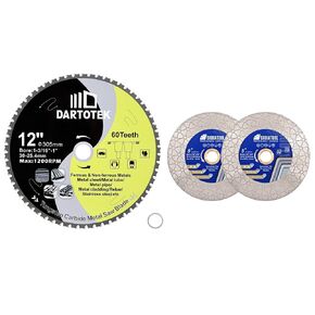 قرص قطع معدني 12 "/305 ملم ، شفرة المنشار الدائرية 60T ، قطع TCT عن العجلة للفولاذ ، الفولاذ المقاوم للصدأ ، أنبوب فولاذ متنقل مع 30 شارب in Kuwait