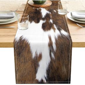 Leopard Print Table Runner Brown Cheetah Decor Runners Western Kitchen Table Decorations Farmhouse Country Table Runner for Party Home Kitchen Dining Room 13x71 Inch (13x71 Inch, Cheetah Print) in Kuwait