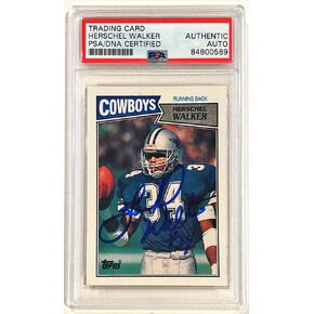 1987 Topps Herschel Walker Dallas Cowboys وقعت بطاقة RC Rokie 264 PSA/DNA - بطاقات الصاعد الموقعة من كرة القدم in Saudi Arabia