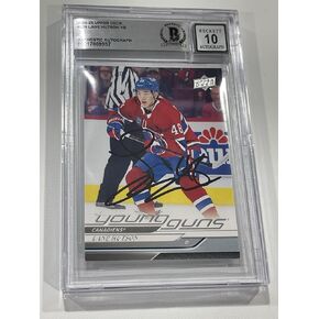 Lane Hutson Signed 2024/25 Upper Deck UD Young Guns Card Slabbed Beckett IP a - Hockey Slabbed Autographed Rookie Cards in Kuwait