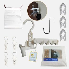 Over The Door Hooks Hanger,Foldable Portable Folding Hangers,Hanging Rack,Clips,Essentials for Cruise,Vacation,Camping,RV,Road Trip,Hotel,Business Travel, Student Apartment(White Bag) in Saudi Arabia