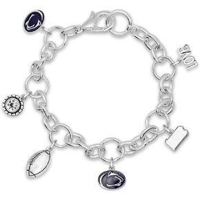 من سوار Heart Penn State Mabel Charm مع شعار فريق كرة القدم Love State و Crystal Charms Jewelry PSU المرخص in Saudi Arabia